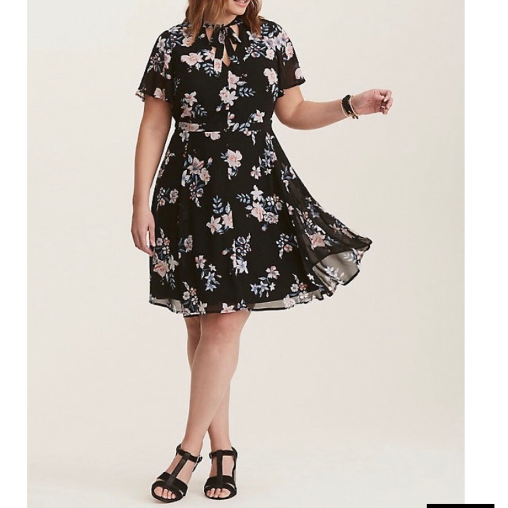 Torrid plus size chiffon skater dress